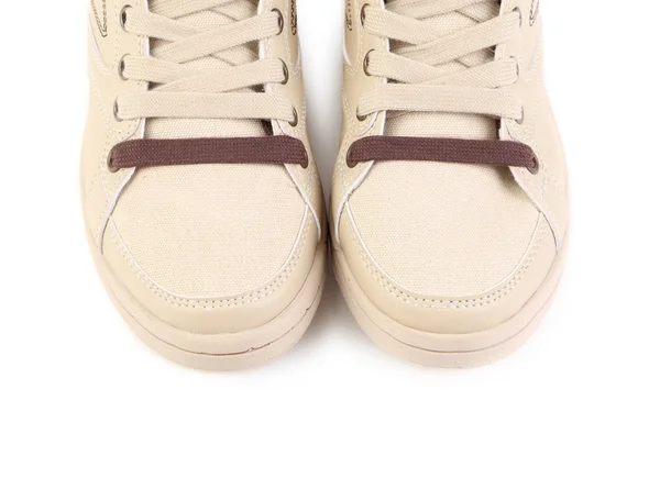 Beige sneakers. — Stock Photo, Image