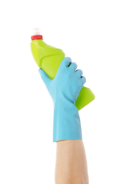 Detergent green bottle — Stock Photo, Image