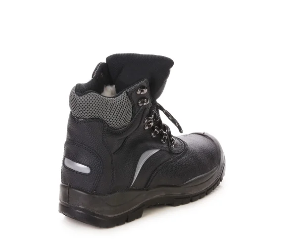 Černá kožená bota — Stock fotografie