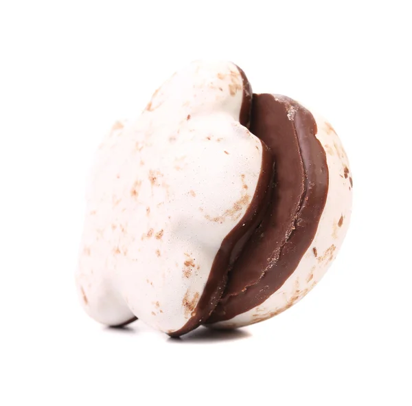 Galletas de beso blanco con chocolate —  Fotos de Stock