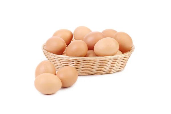 Brown eggs in the basket — Stock Photo, Image