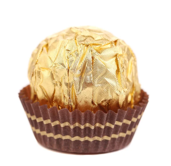 Chocolate gold bonbon — Stock Photo, Image