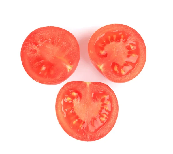 Üç domates dilim yakın çekim — Stok fotoğraf