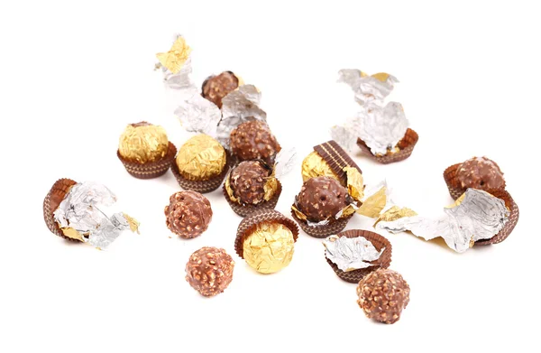 Chocolate gold bonbons — Stock Photo, Image