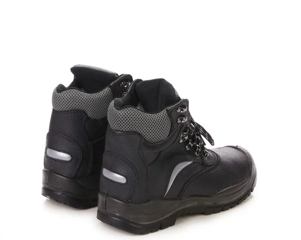 Černé boty s šedou skvrnou — Stock fotografie