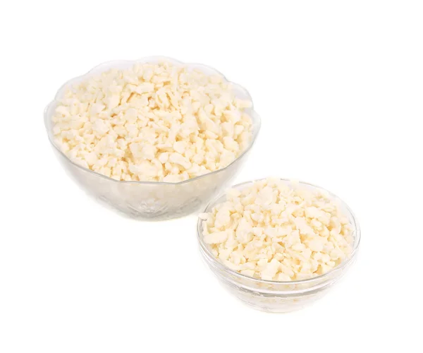 White cottage cheese in a bowls. — Stock Photo, Image