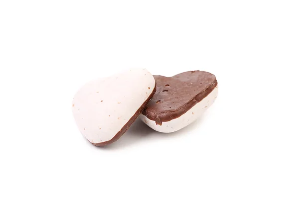 Heart shaped cookies in glaze. — Stock Photo, Image