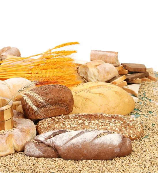 Composition of bread and wheat. — Stock Photo, Image
