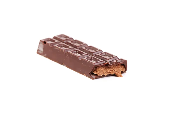 Dark chocolate bar with creamy filling. — Stock Photo, Image