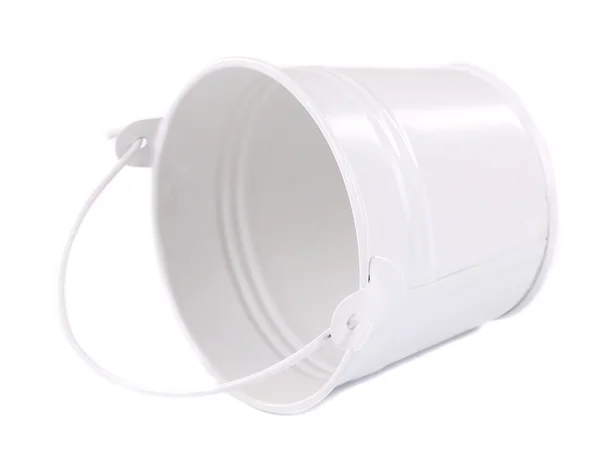 White metal bucket with handle. — Stock Photo, Image