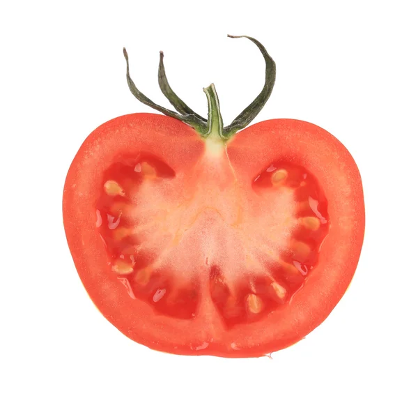 Snijden van halve tomaat. — Zdjęcie stockowe