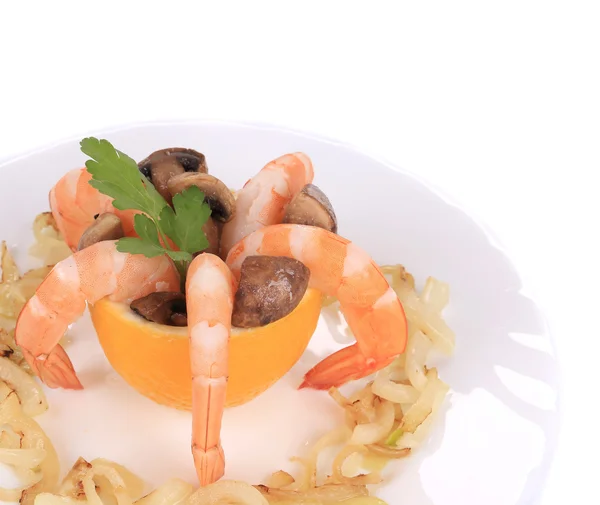 Ensalada de camarones con setas . — Foto de Stock