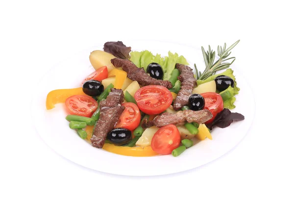 Salad with beef fillet. — Stock Photo, Image