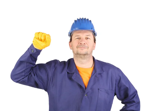 Worker with clenched fist. — Stock Photo, Image