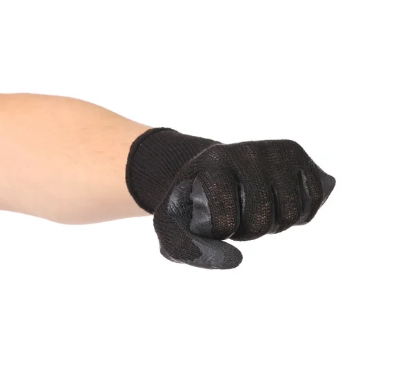 Hand in schwarzem Schutzhandschuh. — Stockfoto