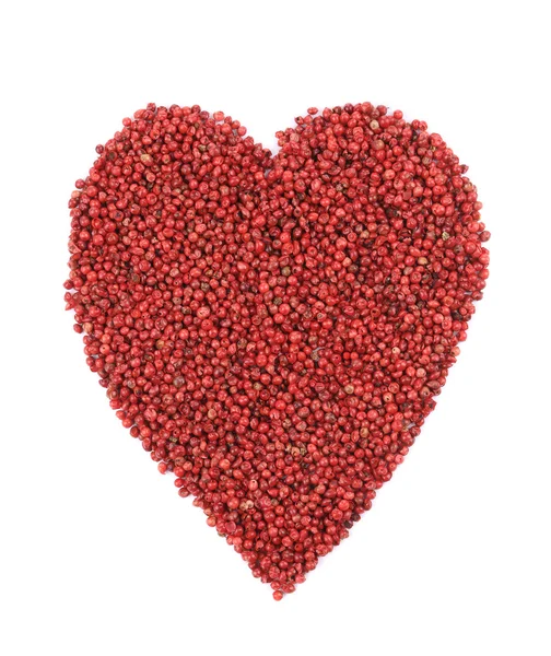 Dried red pepper in shape of heart. — Stock Photo, Image