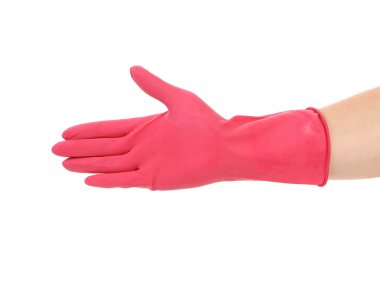 pembe lastik eldiven.