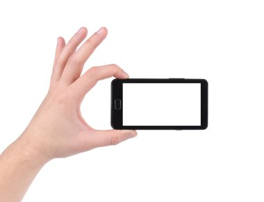 elinde cep telefonu ekran.