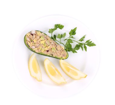 ton balığı ile Avokado salatası.
