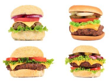 çeşitli hamburger kümesi.