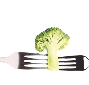 brokoli bir çatal üzerinde fotoğraf.