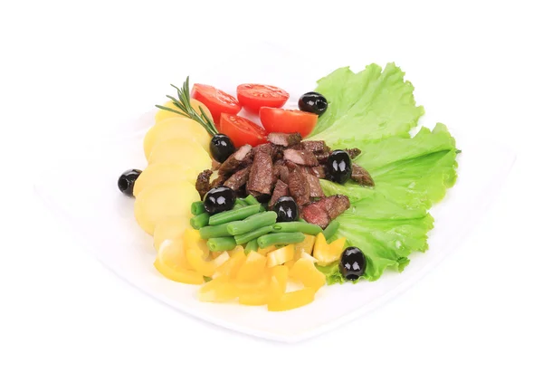 Salad with beef fillet — Stock Photo, Image