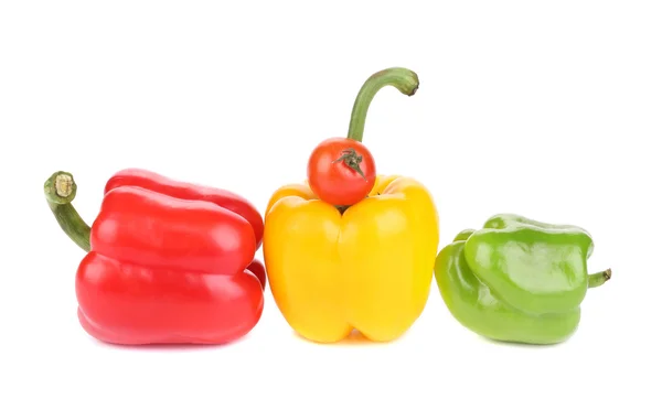 Uppsättning färgade paprika — Stockfoto