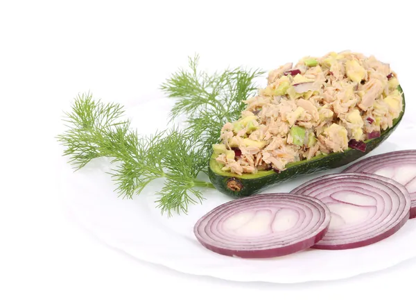 Avocado salad and tuna. — Stock Photo, Image