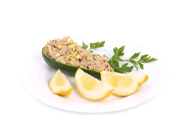 Avocado salad and tuna. — Stock Photo, Image