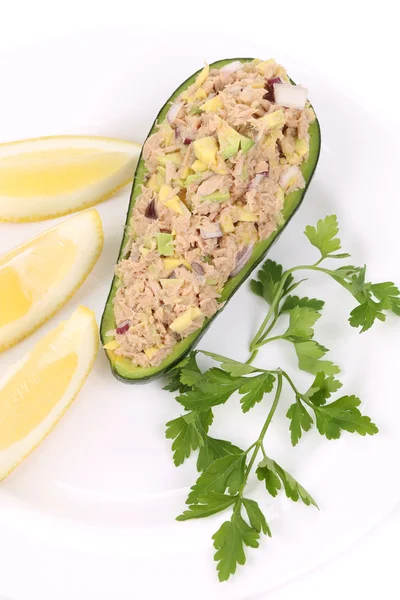 Avocado salad and tuna. — Stock Photo, Image
