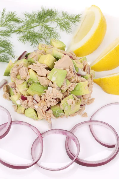 Avocado salad and tuna. — Stock Photo, Image