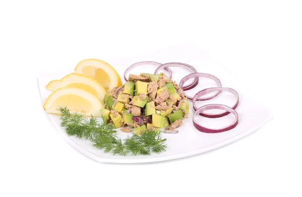 Salada de abacate e atum . — Fotografia de Stock