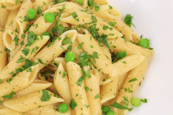 Pasta penne rigate with pesto sauce. — Stock Photo, Image