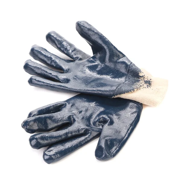 Blue rubber work gloves. — Stock Photo, Image