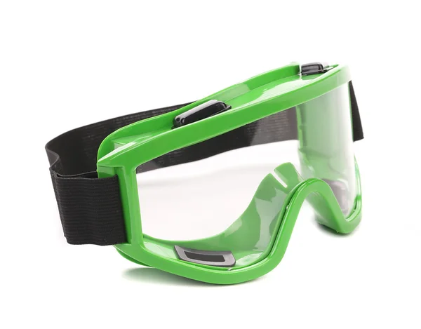 Zöld snowboard szemüveg. — Stock Fotó