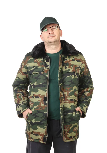 Man in militaire kleding. — Stockfoto