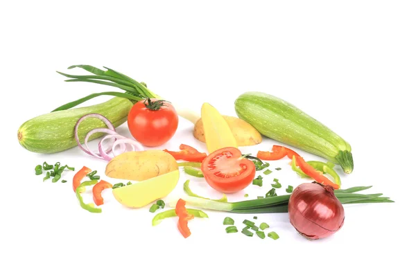 Vegetables composition on white. — Stock Photo, Image