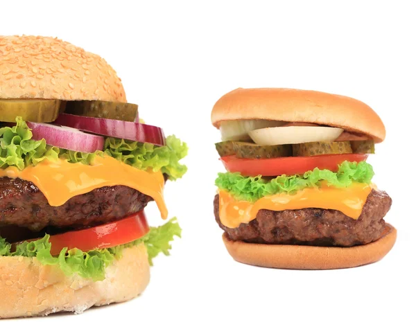 Lezzetli hamburger yakın çekim. — Stok fotoğraf