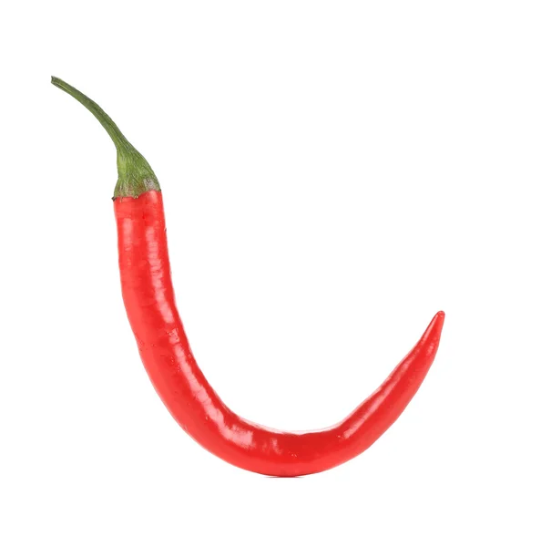 Rode chili peper in haak vorm. — Zdjęcie stockowe