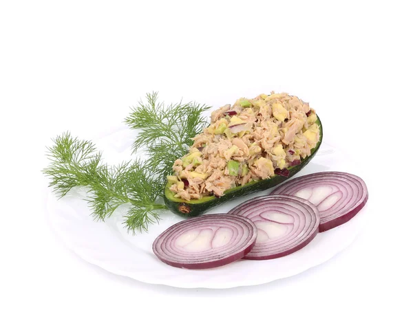 Avocado salad with tuna. — Stock Photo, Image