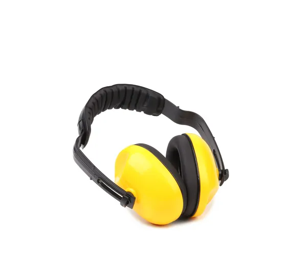 Yellow protective ear muffs. — Stock Photo, Image