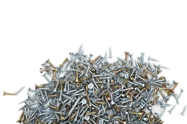 Zinked and anodized screws. Close up. — Stock Photo, Image