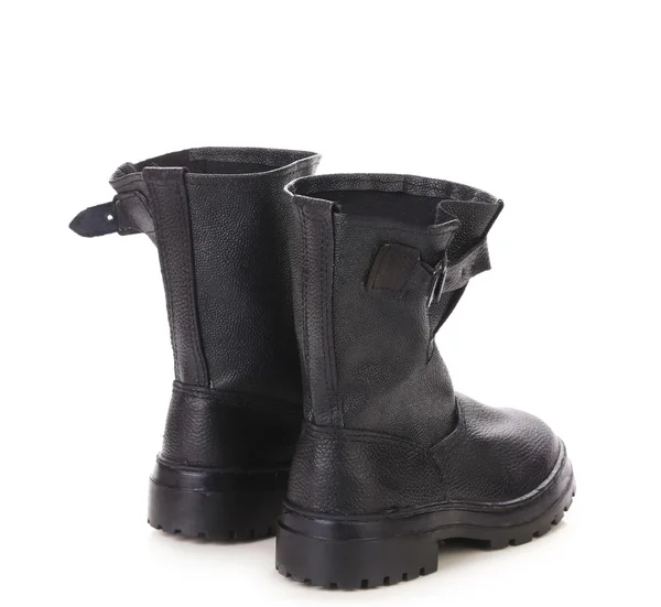 Botas de couro preto alto . — Fotografia de Stock