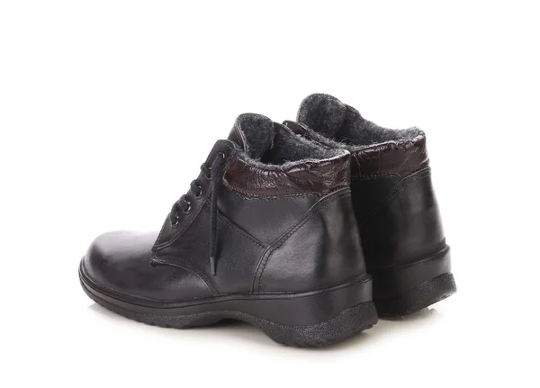 Black leather boots. — Stock Photo, Image