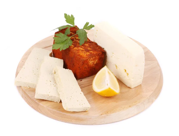 Tofu on a wooden table. — Stock Photo, Image