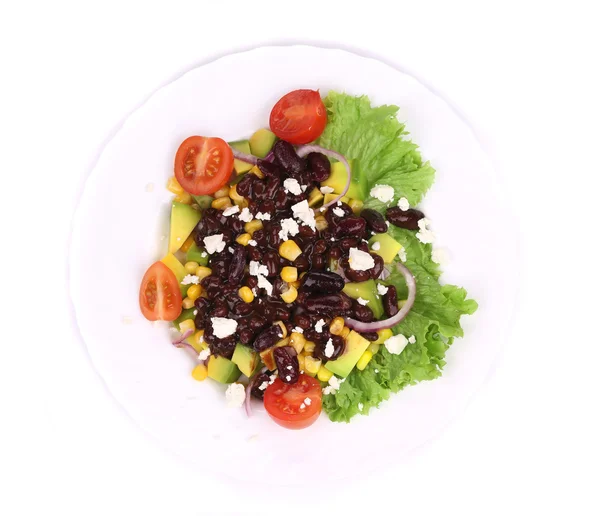 Red beans salad with feta cheese. — Stock Photo, Image