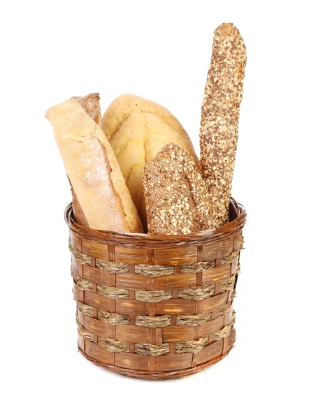 Samenstelling met brood en broodjes. — Stockfoto