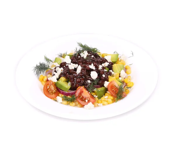 Rote Bohnen Salat mit Feta-Käse. — Stockfoto