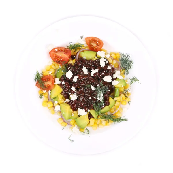 Салат из красной фасоли с сыром фета . — стоковое фото