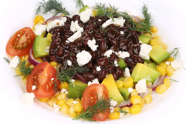 Rote Bohnen Salat mit Feta-Käse. — Stockfoto